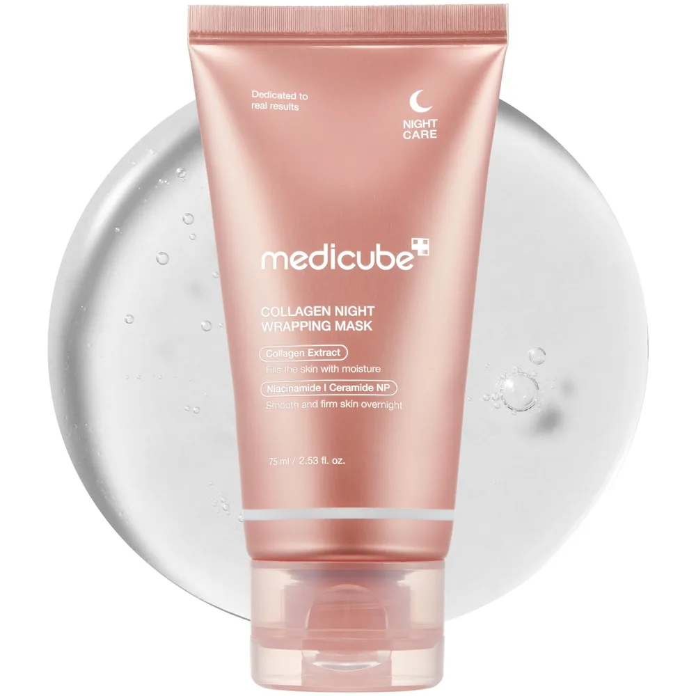 Product photo of Medicube Collagen Night Wrapping Mask, showing the packaging