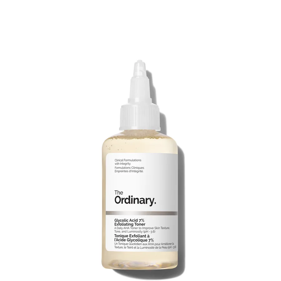 Product photo of The Ordinary Glycolic Acid 7% Exfoliating Toner, showing the packaging